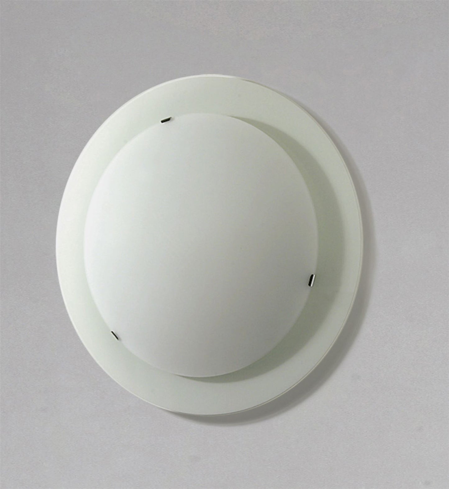 Diyas Ruby 45cm Flush  Light Medium Round 2 Light Satin Nickel/Opal Glass Ceiling Light Fitting