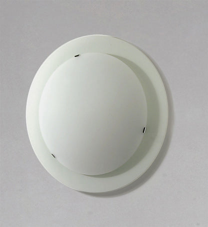 Diyas Ruby 45cm Flush  Light Medium Round 2 Light Satin Nickel/Opal Glass Ceiling Light Fitting