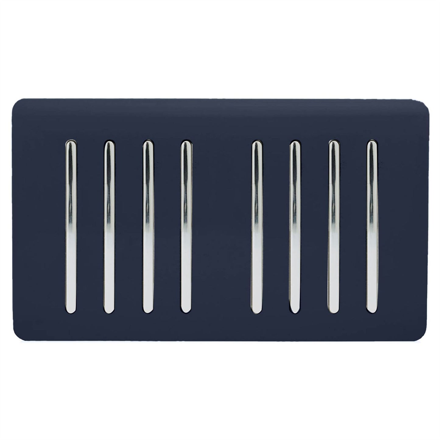 Trendi Artistic Modern Glossy 8 Gang 2 Way Rocker  Double Plate Tactile Light Switch Navy