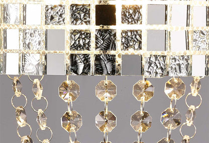 Diyas Camden Wall Light 2 Light G9 Polished Chrome/Mosaic Glass/Crystal