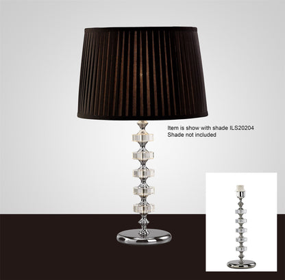 Diyas Elenor Crystal Table Lamp WITHOUT SHADE 1 Light E27 Silver Finish