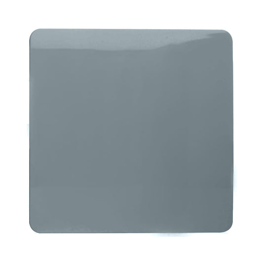 Trendi Artistic Modern Glossy Tactile Single Blanking Plate Cool Grey