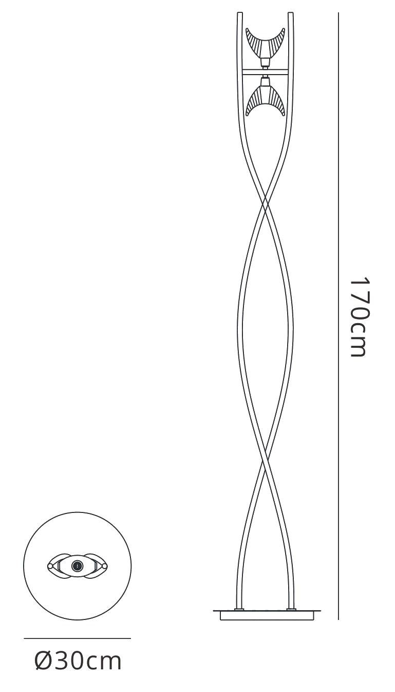 Mantra M1463 Eclipse Floor Lamp 2 Light G9, Polished Chrome