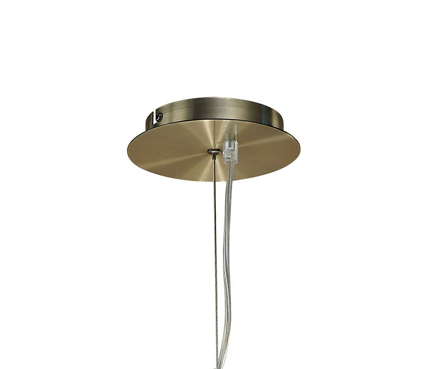 Mantra Ninette 60cm Pendant 4 Light E27, Antique Brass with Ivory White Shades