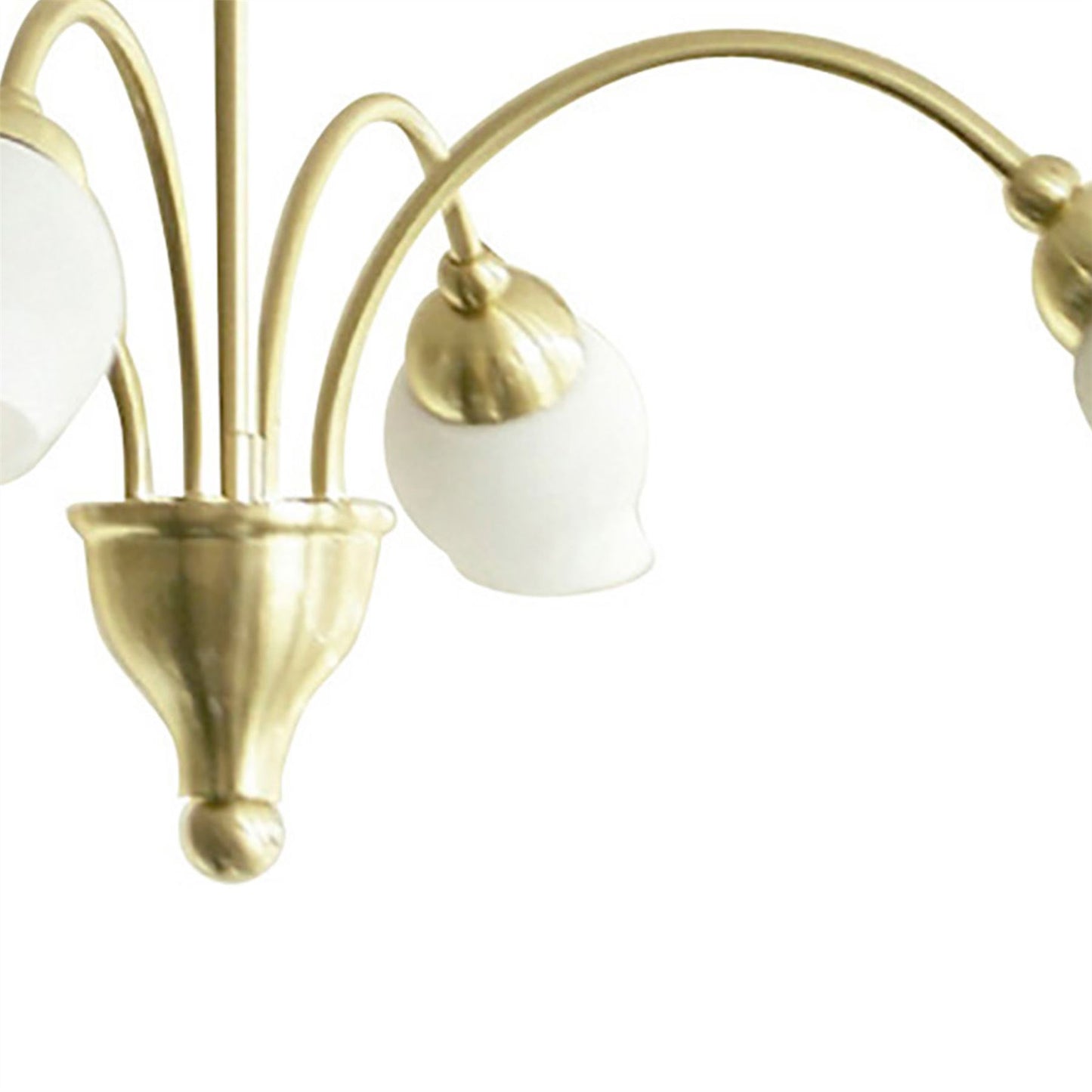 Diyas Rimini 51cm  4 Light G9 Satin Brass/Opal Glass Ceiling Pendant Light Fitting