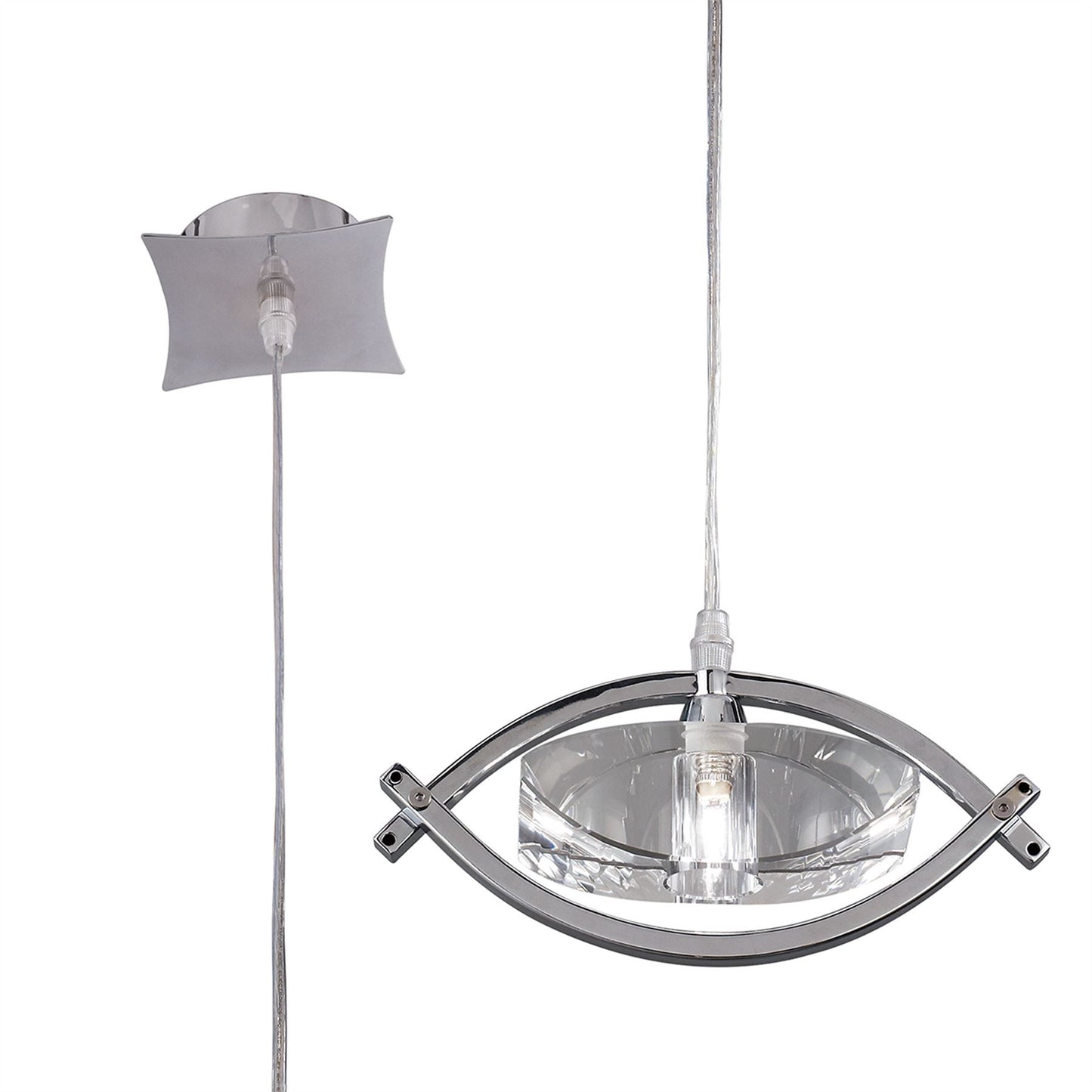 Mantra M0899 Kromo Pendant 1 Light G9, Polished Chrome