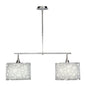 Mantra Lupin Linear Pendant 2 Light E27 Line Large, Gloss White, White Acrylic, Polished Chrome, CFL Lamps INCLUDED