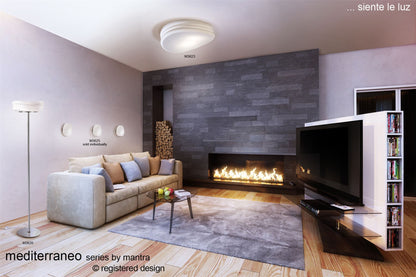 Mantra M3625 Mediterraneo Ceiling/Wall 2 Light GU10 Small, Frosted White Glass