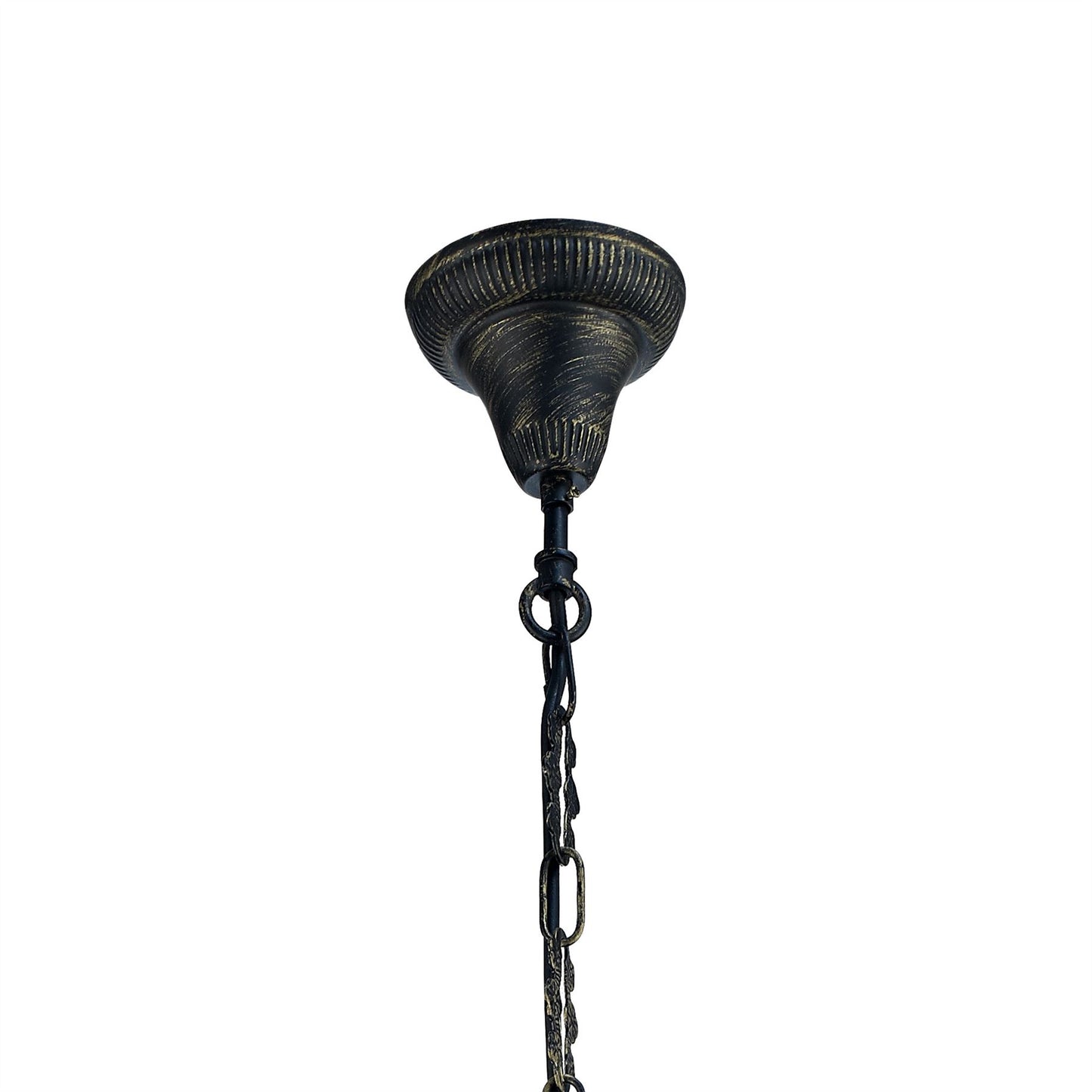 Diyas Malcolm 31cm Single  1 Light E27 Black/Gold with Clear Glass Ceiling Pendant Light Fitting
