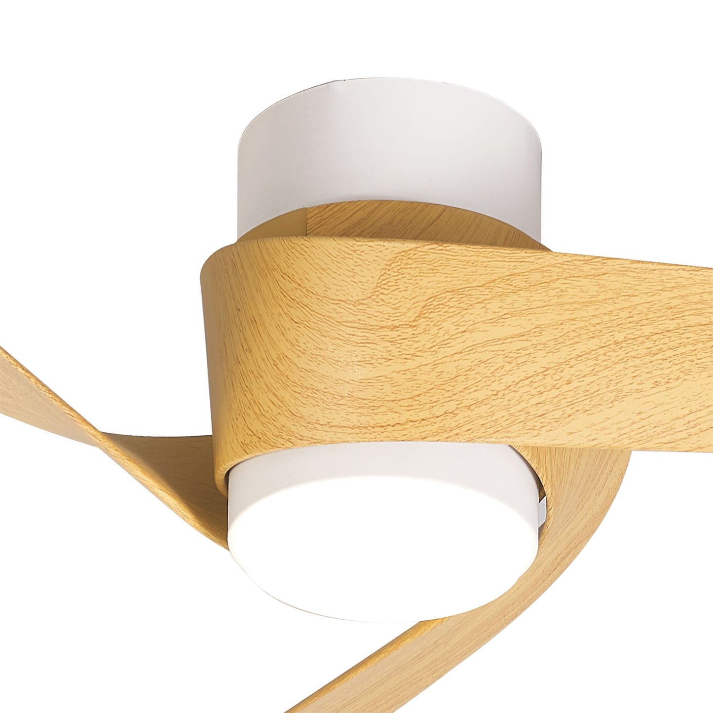 Groenland S 100cm 24W LED Dimmable Ceiling Light With Built-In 30W DC Fan, 2700-5000K Remote Control, 2640lm, White/Wood, 5yrs Warranty
