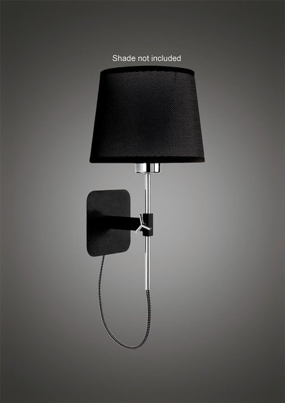 Mantra M5319 Habana Wall Light Telescopic WITHOUT SHADE 1 Light E27 Black/Polished Chrome