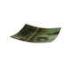 Diyas Home (DH) Carina Glass Art Platter 14 Inch Green/Brown Glitter