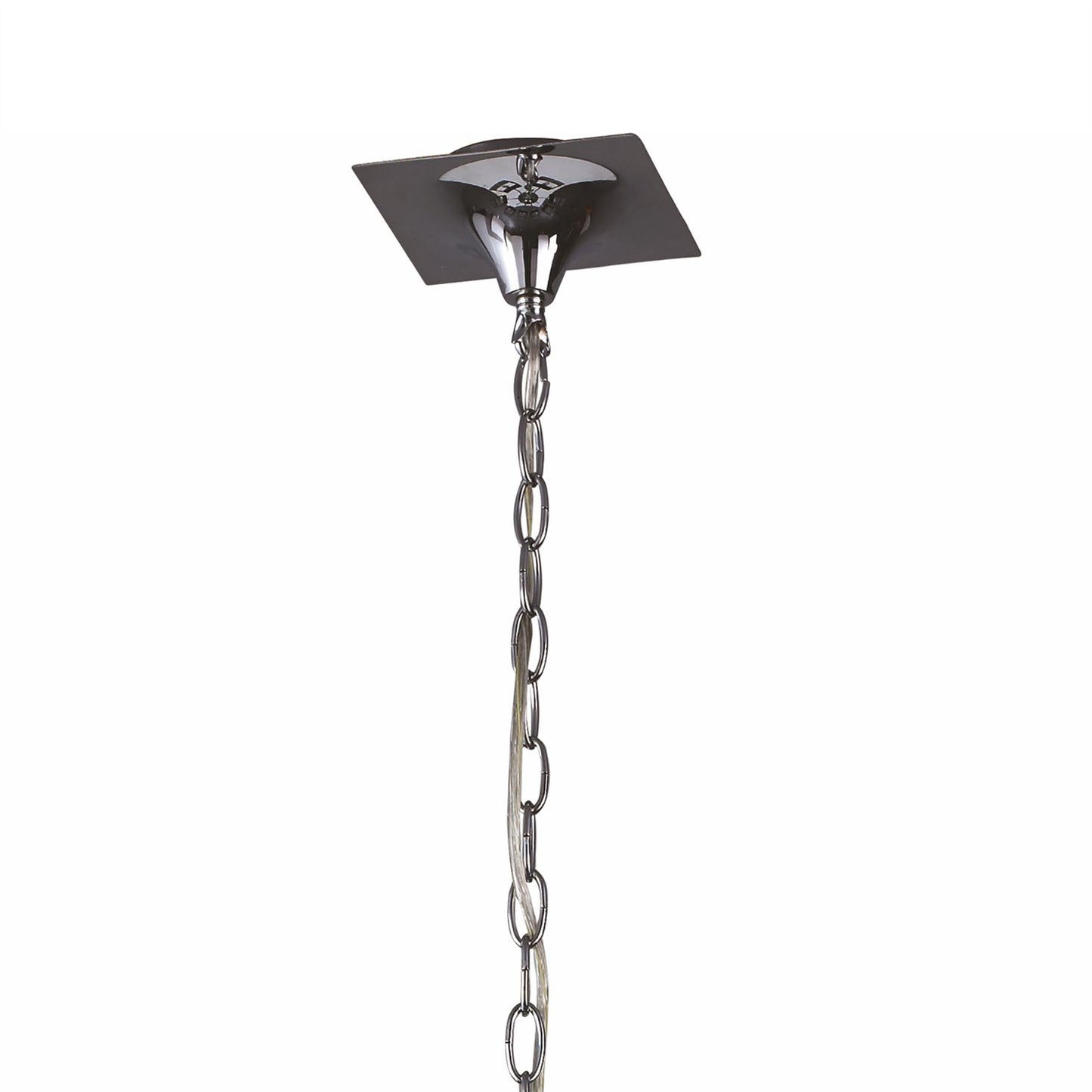 Mantra Akira Linear Pendant 2 Arm 6 Light E14, Polished Chrome with Black Shades