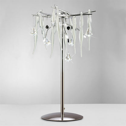 Diyas Cygnet Crystal Table Lamp 6 Light G4 Polished Chrome/White Glass, NOT LED/CFL Compatible