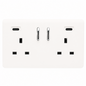 Trendi Switch 2 Gang USB 65W Type C USB Plug Socket in Matt White