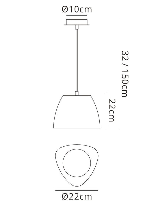 Mantra M4824 Triangle Pendant Small 1 Light E27, Beech/Polished Chrome