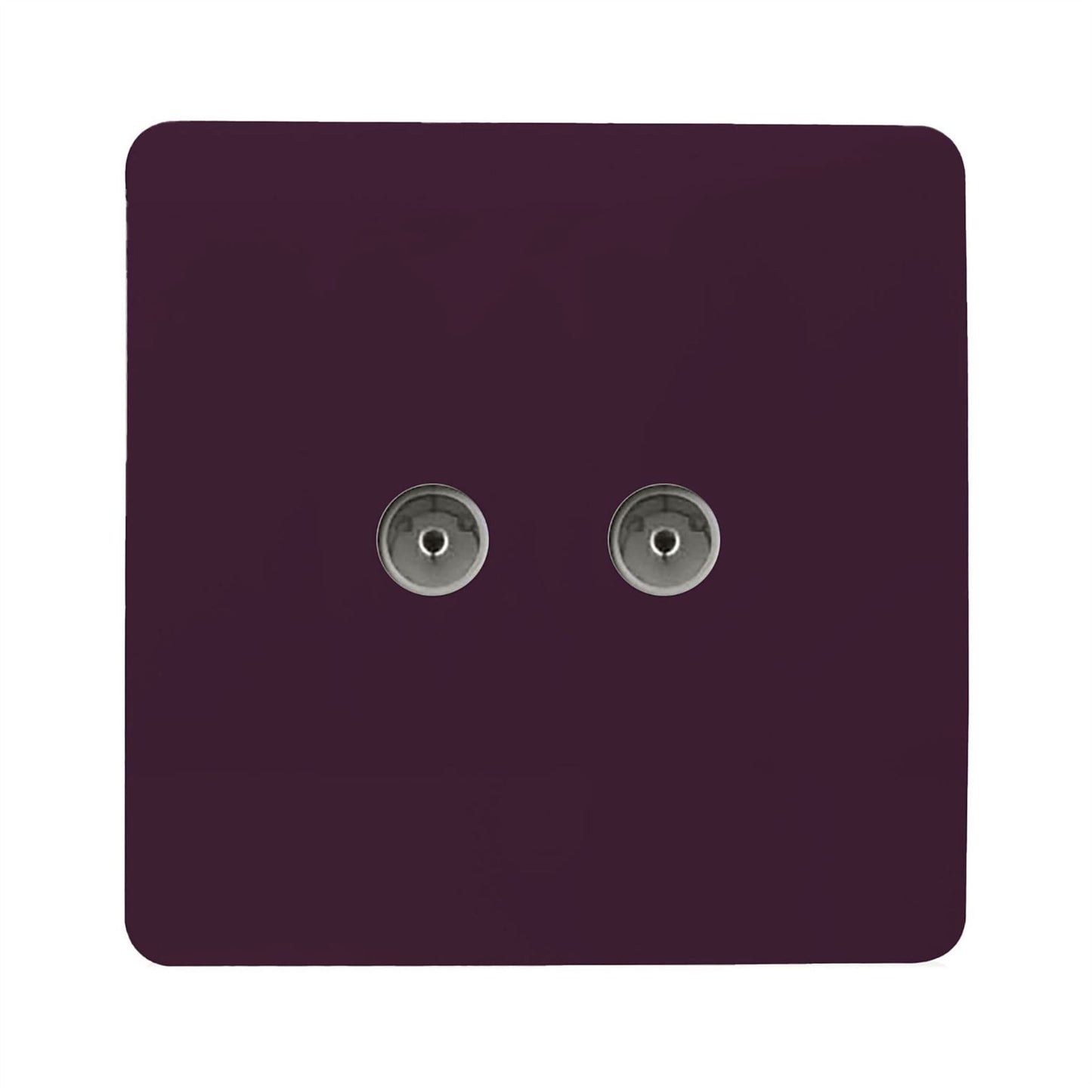 Trendi Artistic Modern Glossy Tactile 2 Gang TV Socket Plum