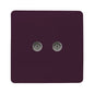 Trendi Artistic Modern Glossy Tactile 2 Gang TV Socket Plum