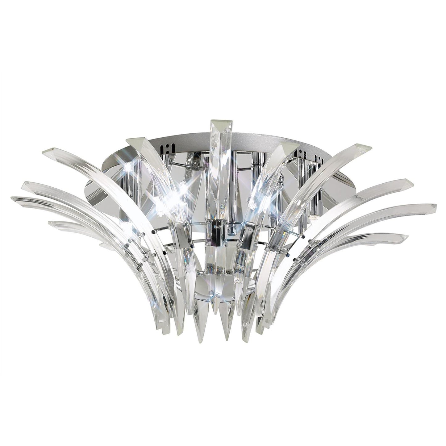 Diyas Sinclair 63cm Flush  6 Light G9 Polished Chrome Ceiling Light Fitting