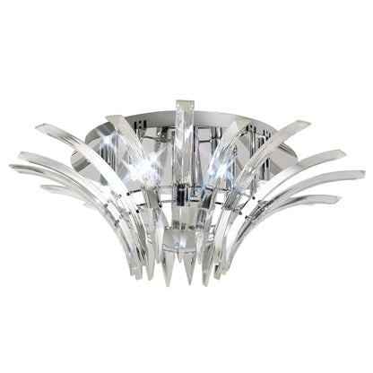 Diyas Sinclair 63cm Flush  6 Light G9 Polished Chrome Ceiling Light Fitting