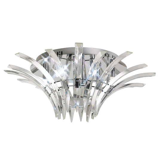 Diyas Sinclair 63cm Flush  6 Light G9 Polished Chrome Ceiling Light Fitting