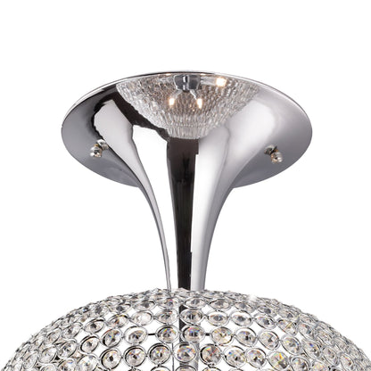 Diyas Vado 35cm Semi Flush 5 Light G9 Polished Chrome/Crystal
