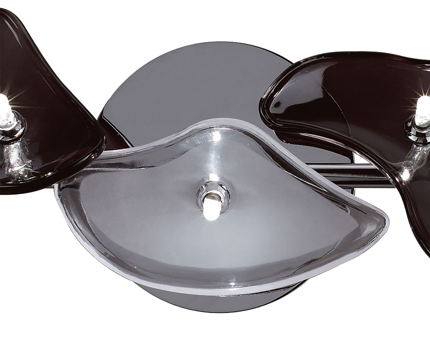Mantra Otto Ceiling/Wall 5 Light G4 Bar, Polished Chrome/Frosted Glass/Black Glass, NOT LED/CFL Compatible