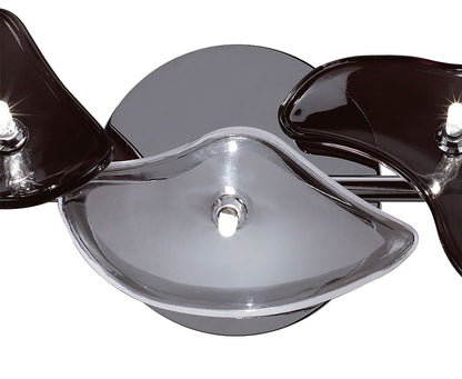 Mantra Otto Ceiling/Wall 5 Light G4 Bar, Polished Chrome/Frosted Glass/Black Glass, NOT LED/CFL Compatible