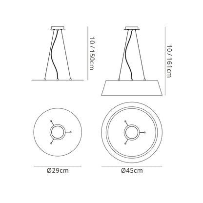 Mantra Sabina 29cm Pendant Kit 43CM, Polished Chrome/White Acrylic