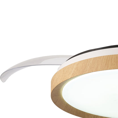 Mistral 51cm 50W LED Dimmable Ceiling Light With Built-In 28W DC Fan, 3000-6500K Remote Control, 3200lm, Wood, 5yrs Warranty