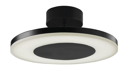 Mantra Discobolo 36cm LED Ceiling Light, 1800lm, Matt Black/Frosted Acrylic, 3yrs Warranty