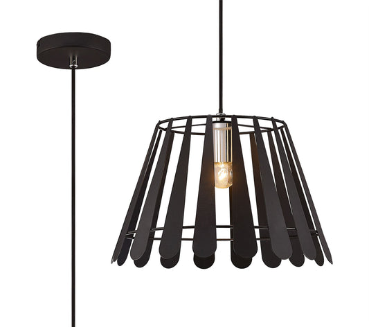 Deco Somerset Pendant 1 Light E27 Black/Polished Chrome