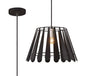 Deco Somerset Pendant 1 Light E27 Black/Polished Chrome