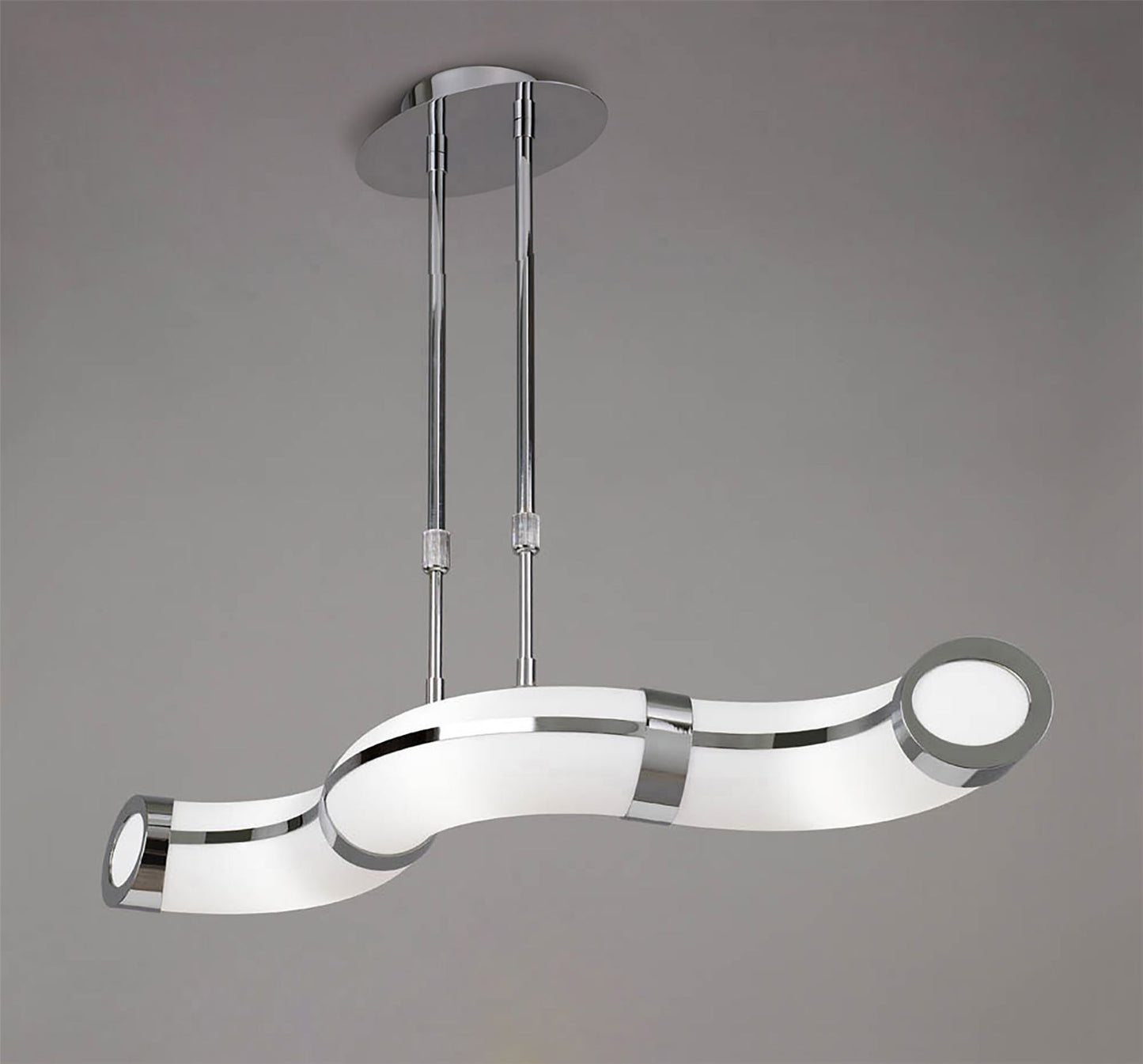 Mantra Guss Telescopic E27 3 Light E27 Bar, Polished Chrome, White Acrylic, CFL Lamps INCLUDED
