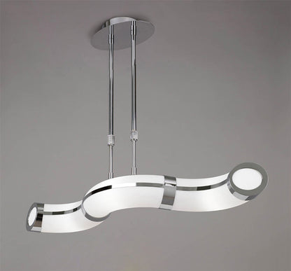 Mantra Guss Telescopic E27 3 Light E27 Bar, Polished Chrome, White Acrylic, CFL Lamps INCLUDED