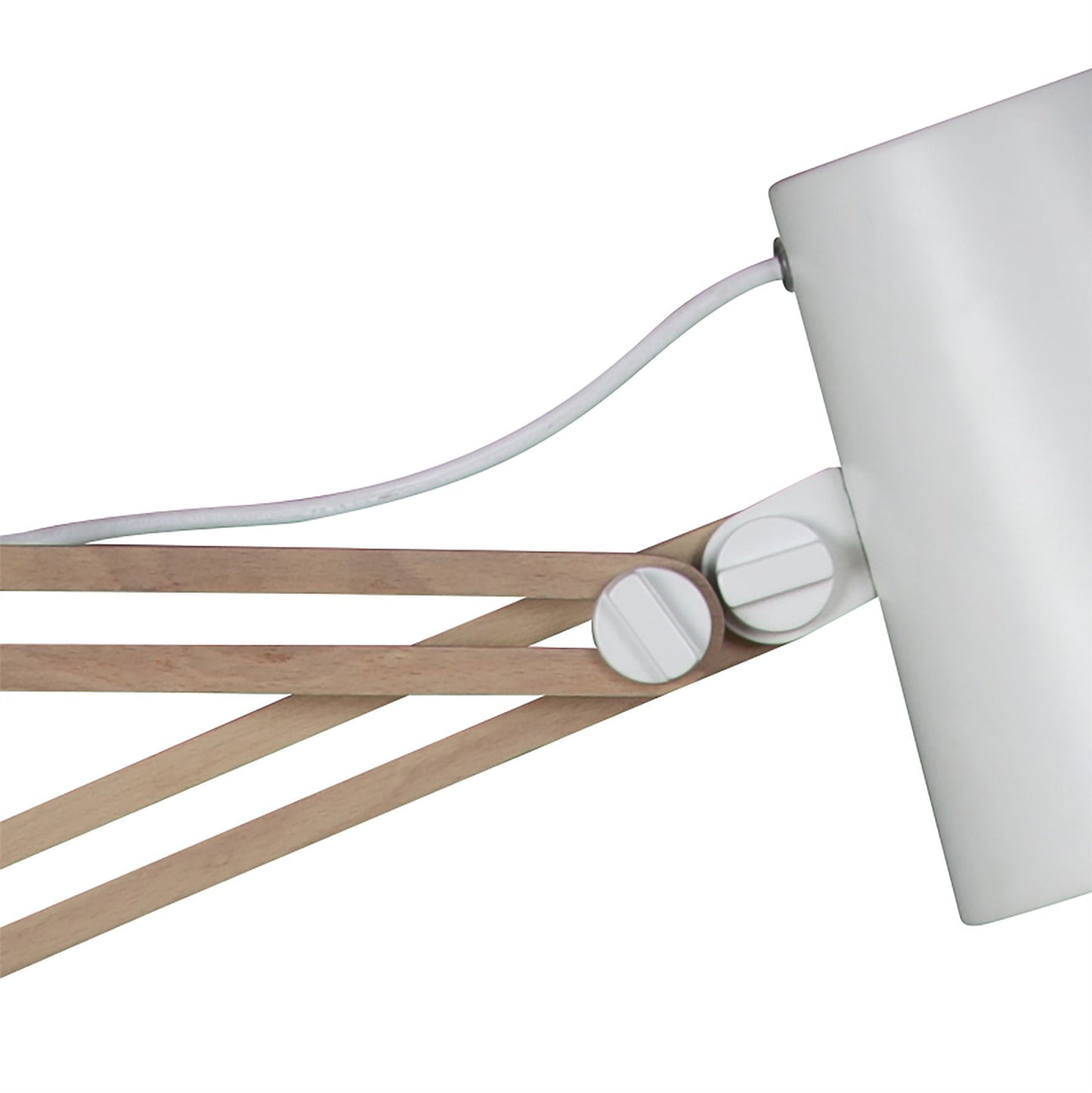 Mantra M3774 Looker Floor Lamp 1 Light E27, Matt White/Beech