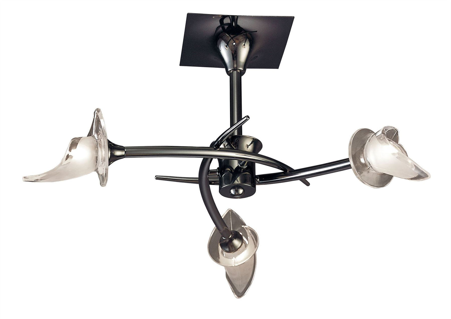 Mantra Flavia 54cm Semi Flush Round 3 Light G9, Black Chrome
