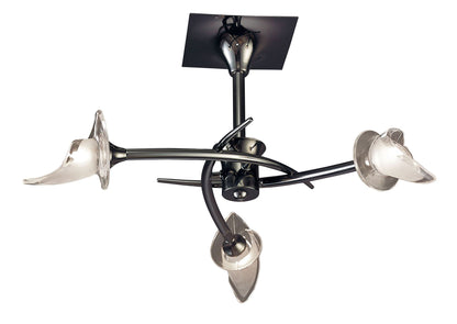 Mantra Flavia 54cm Semi Flush Round 3 Light G9, Black Chrome