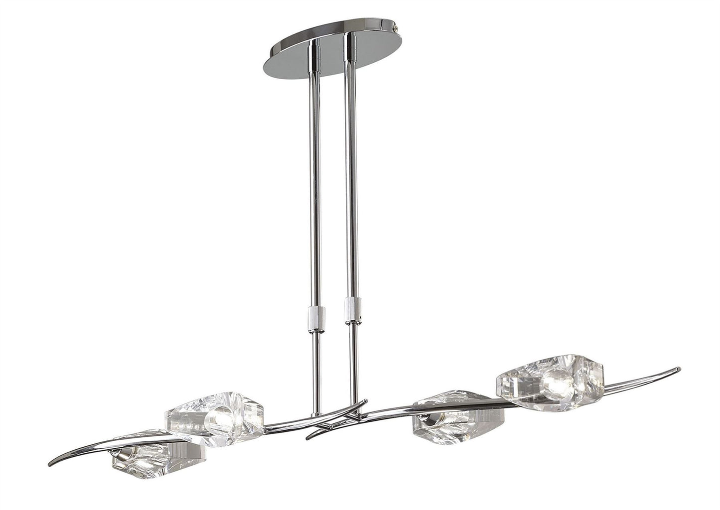 Mantra M1456 Eclipse Linear Telescopic 4 Light G9 Bar, Polished Chrome