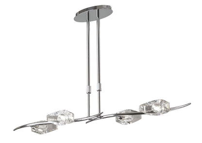 Mantra M1456 Eclipse Linear Telescopic 4 Light G9 Bar, Polished Chrome