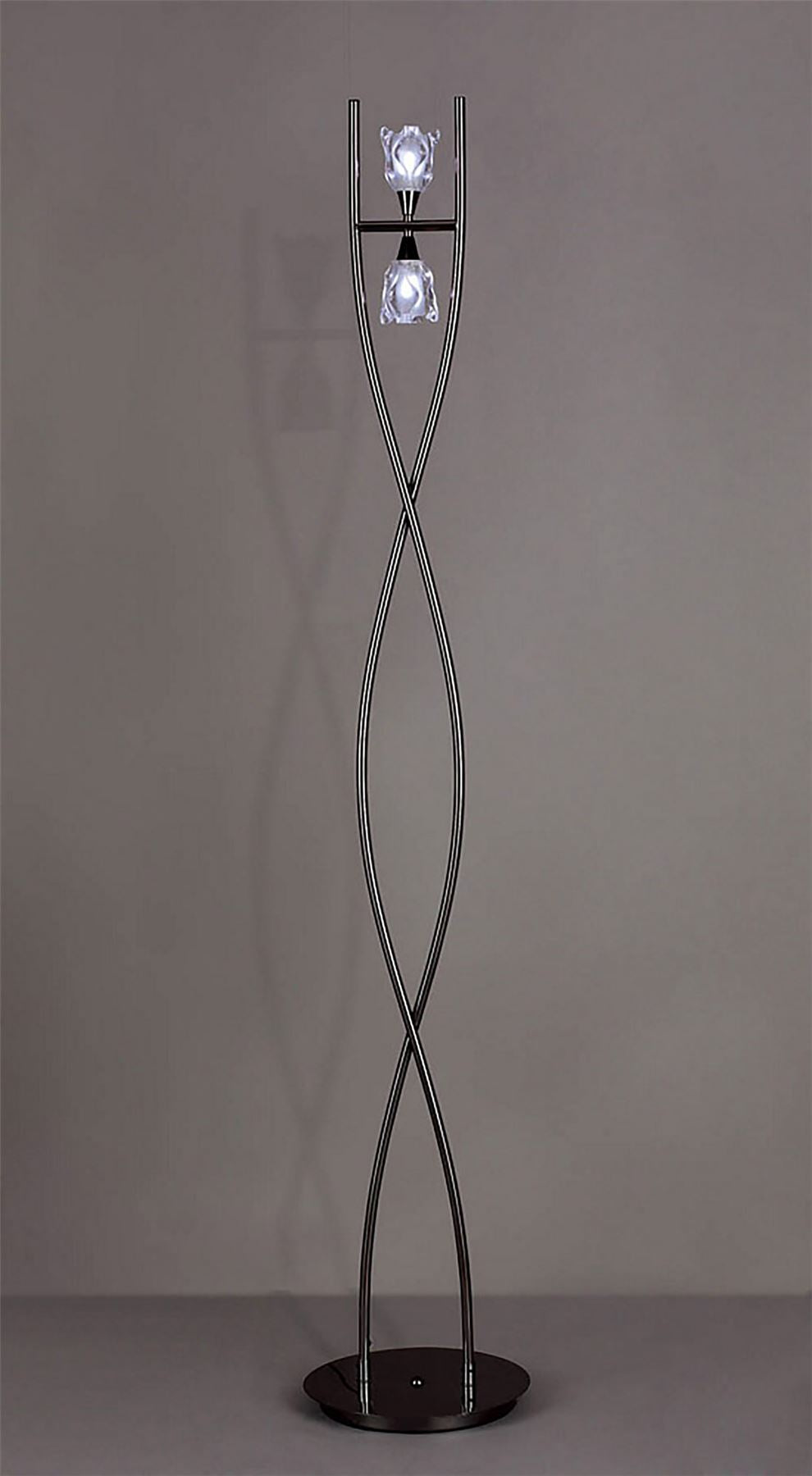 Mantra Amel Floor Lamp 2 Light G9, Black Chrome