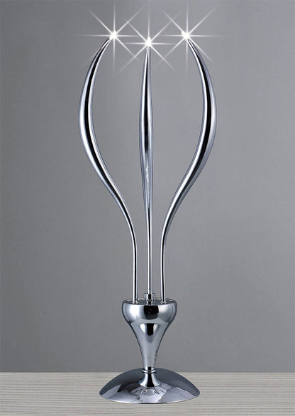 Diyas Llamas Table Lamp 3 Light G4 Polished Chrome, NOT LED/CFL Compatible