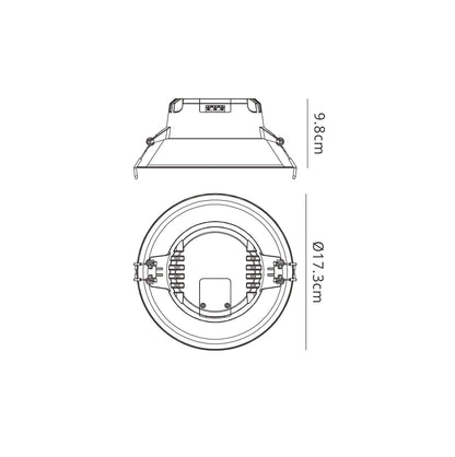 Mantra Fusion Fusion M6399 Medano Downlight 17.3cm Round, 12W, 4000K, 1200lm, White, Cutout 150mm, Cut Out: 150mm, 3yrs Warranty
