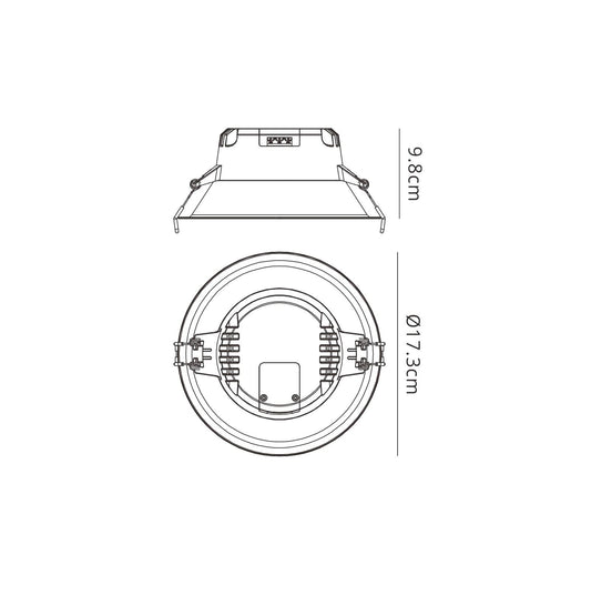 Mantra Fusion Fusion M6399 Medano Downlight 17.3cm Round, 12W, 4000K, 1200lm, White, Cutout 150mm, Cut Out: 150mm, 3yrs Warranty