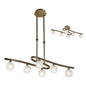 Mantra M1861 Ice Rectangular Telescopic Semi Flush Convertible 6 Light G9 ECO, Antique Brass