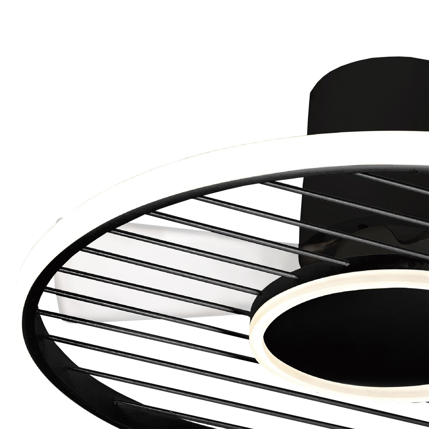Soho 66cm 45W LED Dimmable Ceiling Light With Built-In 30W DC Fan, 2700-5000K Remote & APP Control, 3150lm, Black, 5yrs Warranty