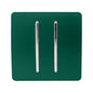 Trendi Artistic Modern Glossy Tactile Auto Retractive 2 Door Bell Switch Dark Green