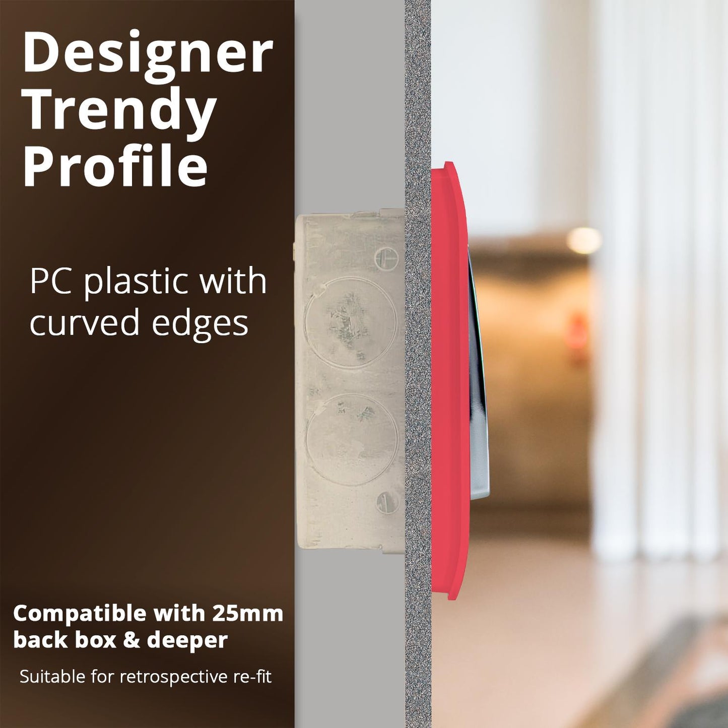 Trendi Artistic Modern Glossy  Home Automation Switch Strawberry