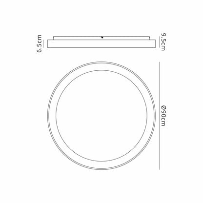 Mantra Fusion Niseko Ring Ceiling 90cm 78W LED, 3000K, 6200lm, Black, 3yrs Warranty Ceiling
