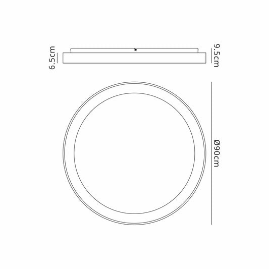 Mantra Fusion Niseko Ring Ceiling 90cm 78W LED, 3000K, 6200lm, Black, 3yrs Warranty Ceiling